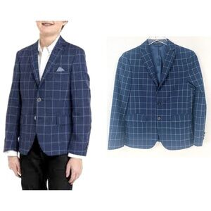 Lauren Ralph Lauren Window Pane Navy Blazer Size 12R